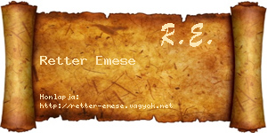 Retter Emese névjegykártya